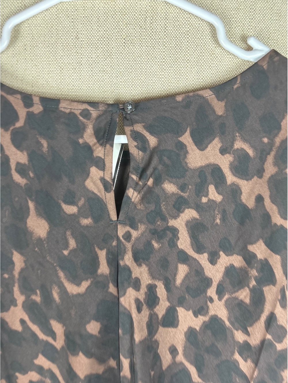 Gap > New with Tags Brown Animal Print Long Sleeve Dress Large - Picture 6 of 7